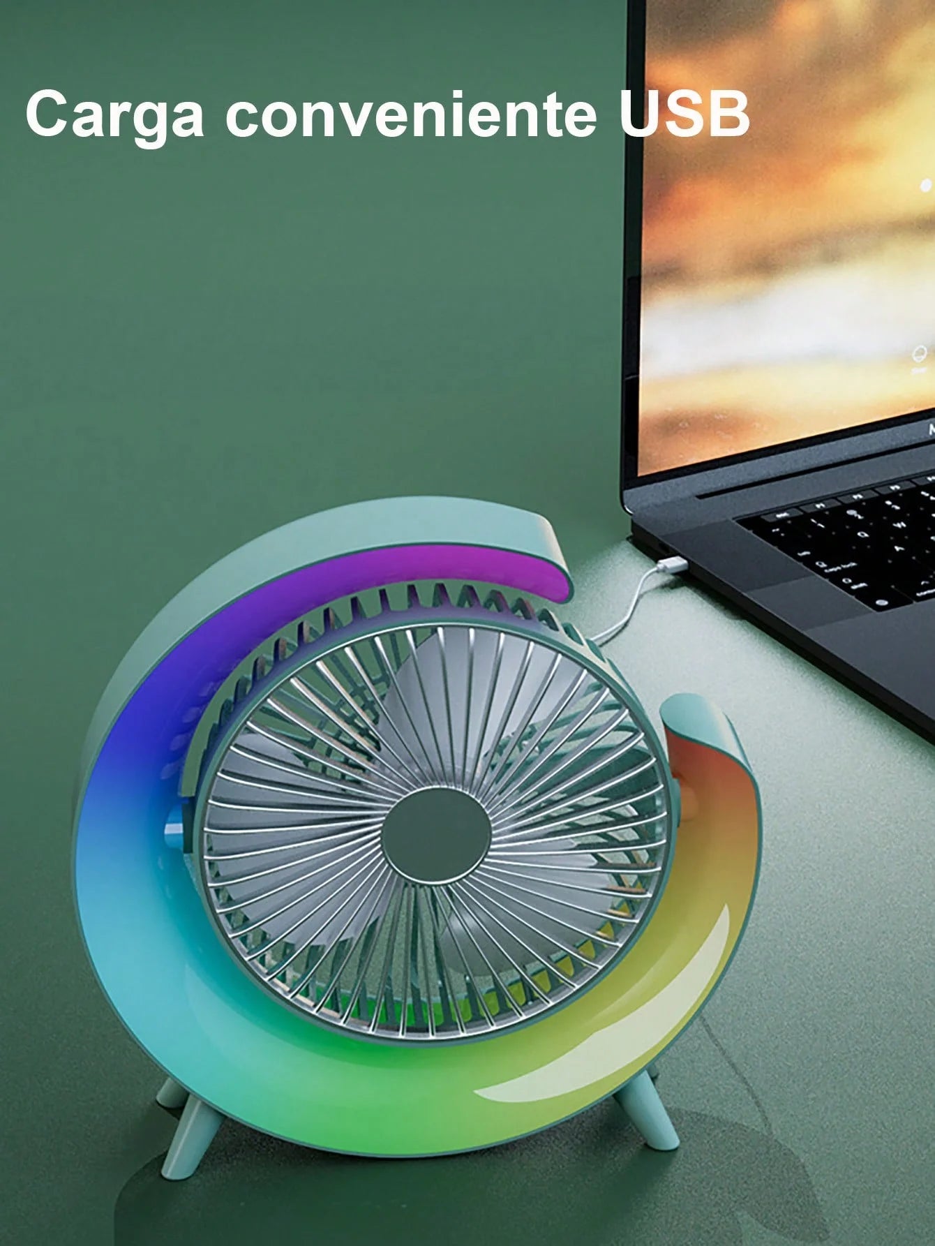 Carga USB lámpara de carreras de caballos de colores ventilador vertical mini carga portátil pequeña bobina de ventilador silenciosa lámpara de Ambiente de bajo ruido