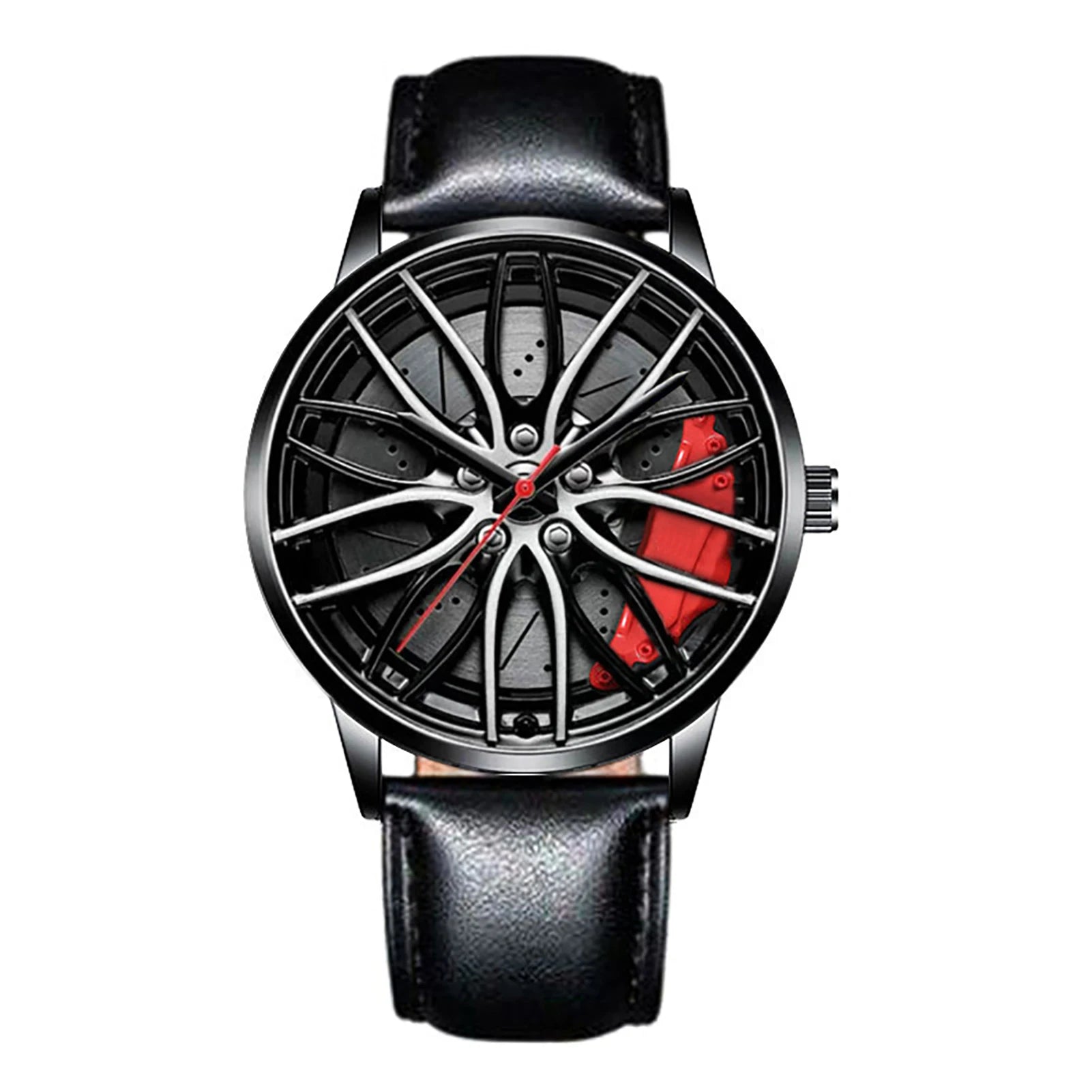 Reloj de pulsera de cuarzo para hombre, de acero inoxidable, a la moda, con esfera deportiva, llanta de coche, cubo de rueda, relojes de pulsera de lujo para negocios