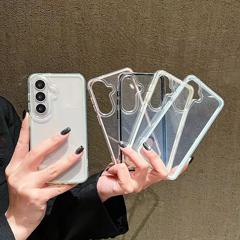 Funda Transparente de Color Caramelo para Teléfono Samsung S26 Ultra S25 A06 A07 A57 A56 A26 A37 A36 A17 A16, 2 en 1, Antigolpes
