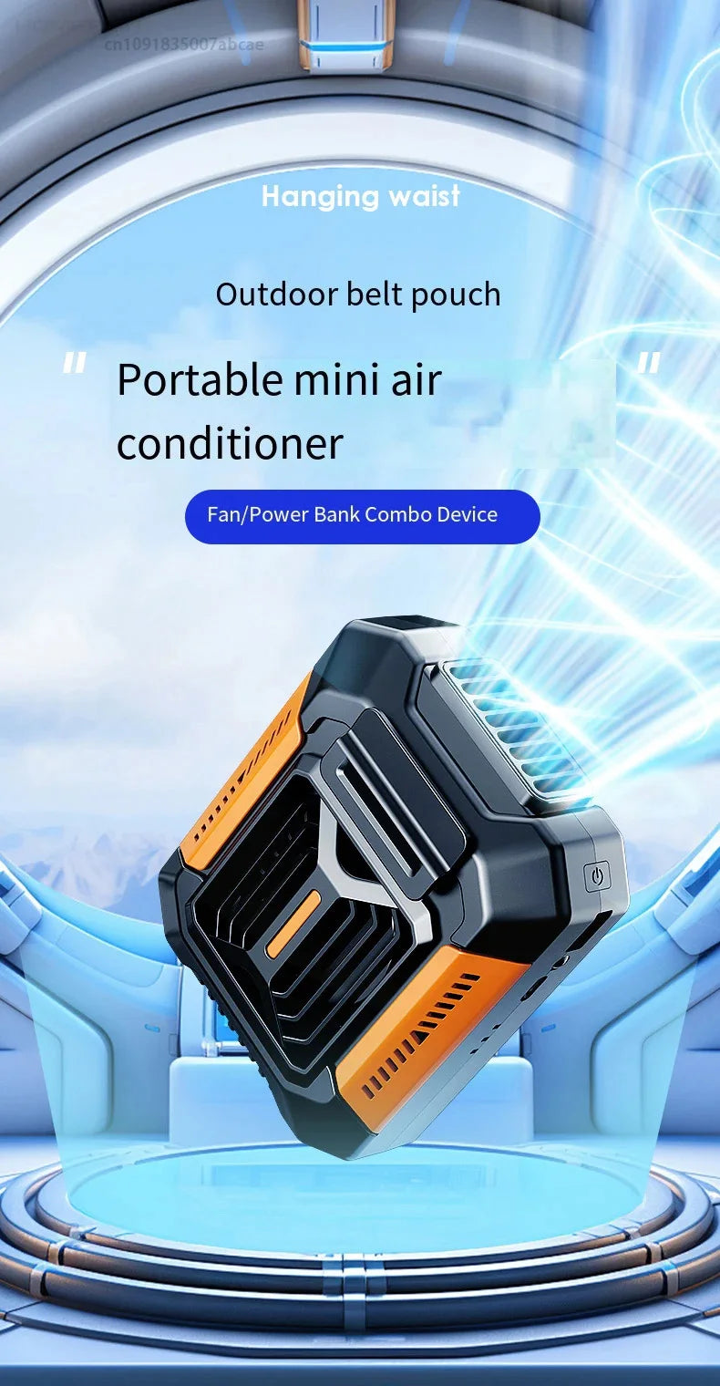 HOMFISH-ventilador Personal con Clip para cinturón, Banco de energía portátil, linterna, ventilador portátil, ventilador colgante para el cuello para trabajos al aire libre, senderismo, Camping