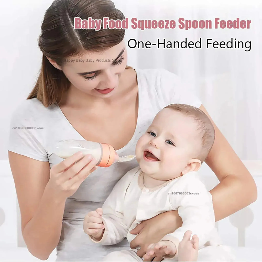 Biberón exprimidor de silicona para entrenamiento de bebés recién nacidos, cuchara de arroz, suplemento alimenticio para cereales infantiles, alimentador, vajilla segura, herramientas