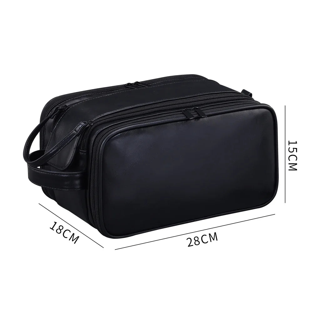 Neceser de PU con múltiples bolsillos para mujer y hombre, bolsas de maquillaje esenciales de viaje, bolsa colgante impermeable, bolsa organizadora de lavado de cosméticos