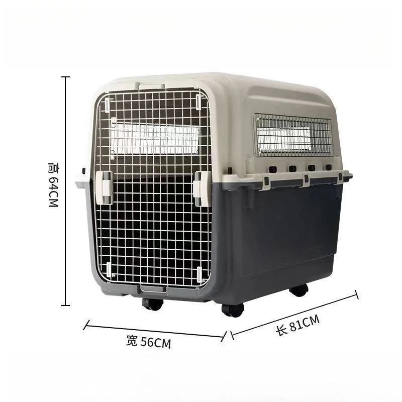 Caja de transporte de plástico para perros aprobada por IATA 3XL, jaula para mascotas con perrera, cajas de viaje para envío de aerolínea