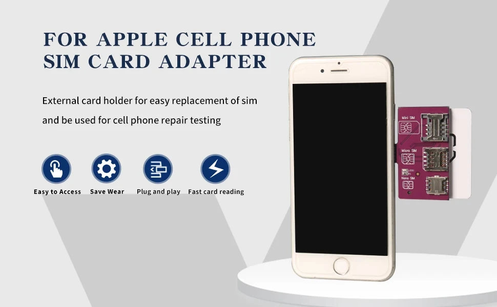 Para iPhone tarjeta SIM 4 en 1, adaptador de ranura para tarjeta externa, cambiador rápido de tarjetas, soporte para lector de tarjetas SIM para iPhone, reinicio gratuito Nano