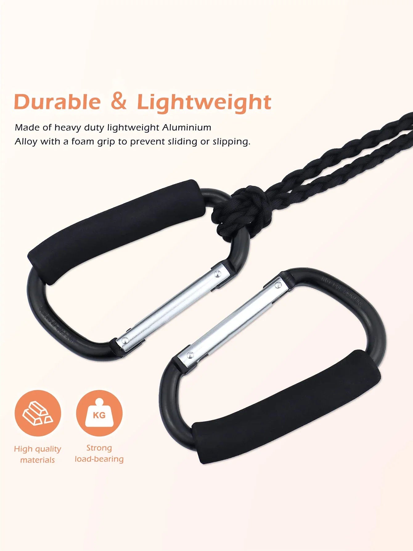 Mosquetón grande para cochecito, ganchos, organizador, anillo en D de aluminio, llavero con resorte, Clip, asa de transporte para colgar bolsos, bolsas de compras