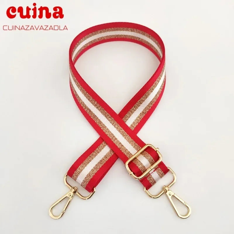 Correa de Hombro Universal para Bolso con Rayas, Correa de Repuesto Ajustable para Llevar Cruzado con Cierre Metálico, Accesorios Multicolor para Bolsos