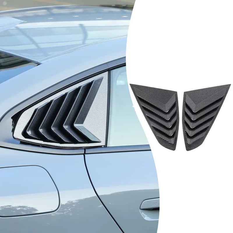 WoeFor 2020-2024 BMW Serie 4/i4 G22 persianas triangulares traseras ABS negro piano, accesorios de modificación exterior para coche, juego de 2 piezas