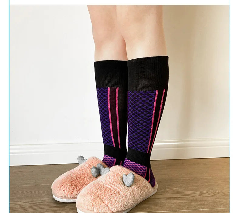 Calcetines de esquí profesionales para niños, calcetines de nieve gruesos, cálidos para otoño e invierno, calcetines de toalla para senderismo al aire libre para adultos
