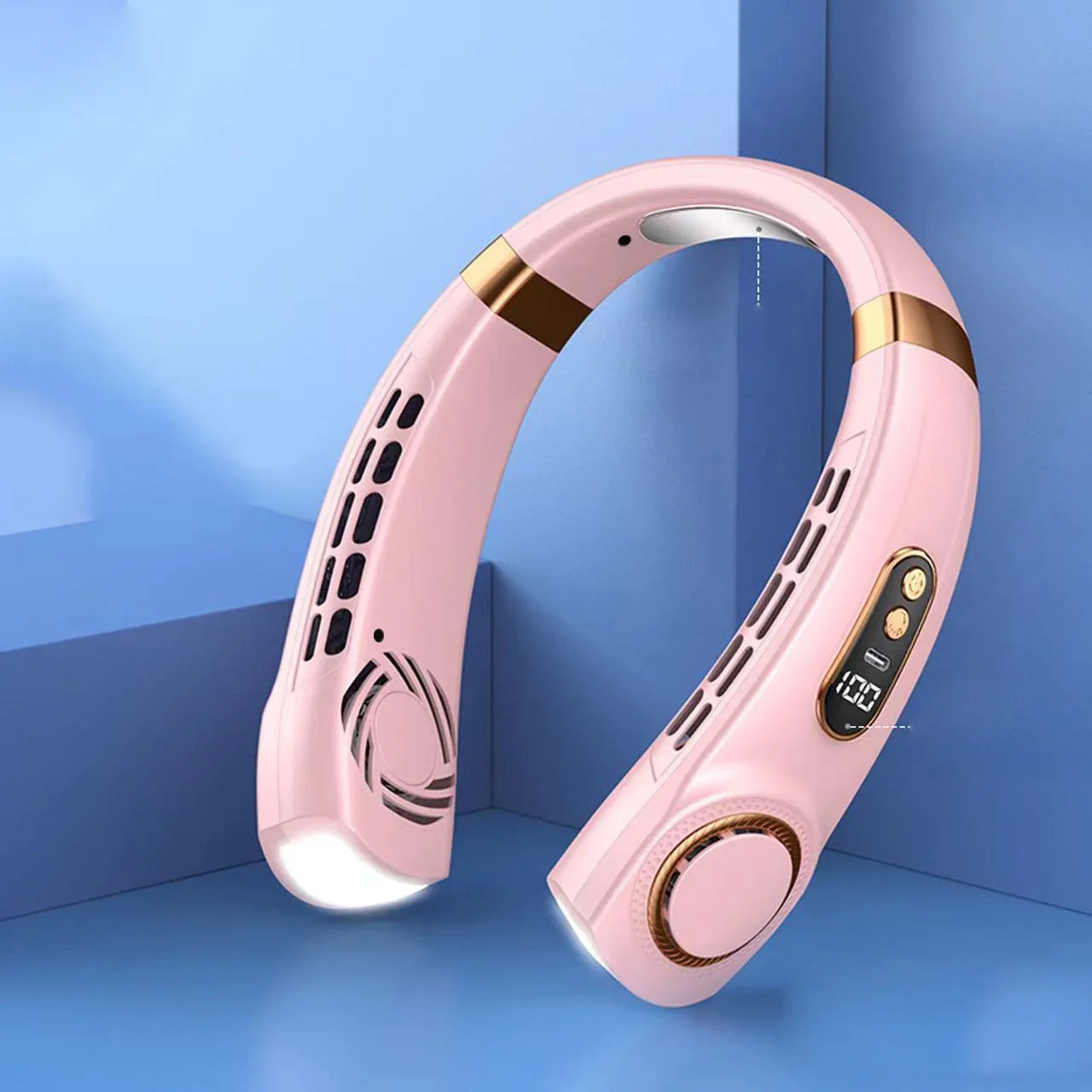 JKUOO Ventilador de cuello recargable, ventilador portátil personal con pilas, ventilador de enfriamiento de cuello USB portátil manos libres para interiores y exteriores