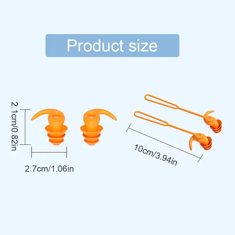 1 par/2 pares de tapones para los oídos para nadar, accesorios de silicona impermeables y antiruido para piscina, tapones para los oídos para natación, deportes acuáticos, tapones para los oídos para nadar