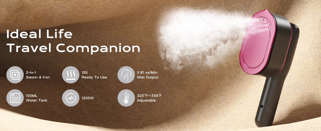 Plancha de vapor portátil de mano, vaporizador de ropa plegable para colgar, máquina de planchado en seco y húmedo para el hogar y viajes