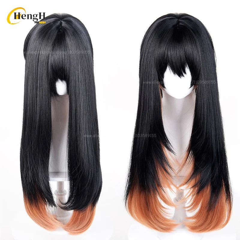 En stock Anime Zanka Guita Enji ‌   Pelucas de Cosplay Rudo Amo Li Glaze, pelo sintético resistente al calor, pelucas para fiesta de Halloween + gorro de peluca