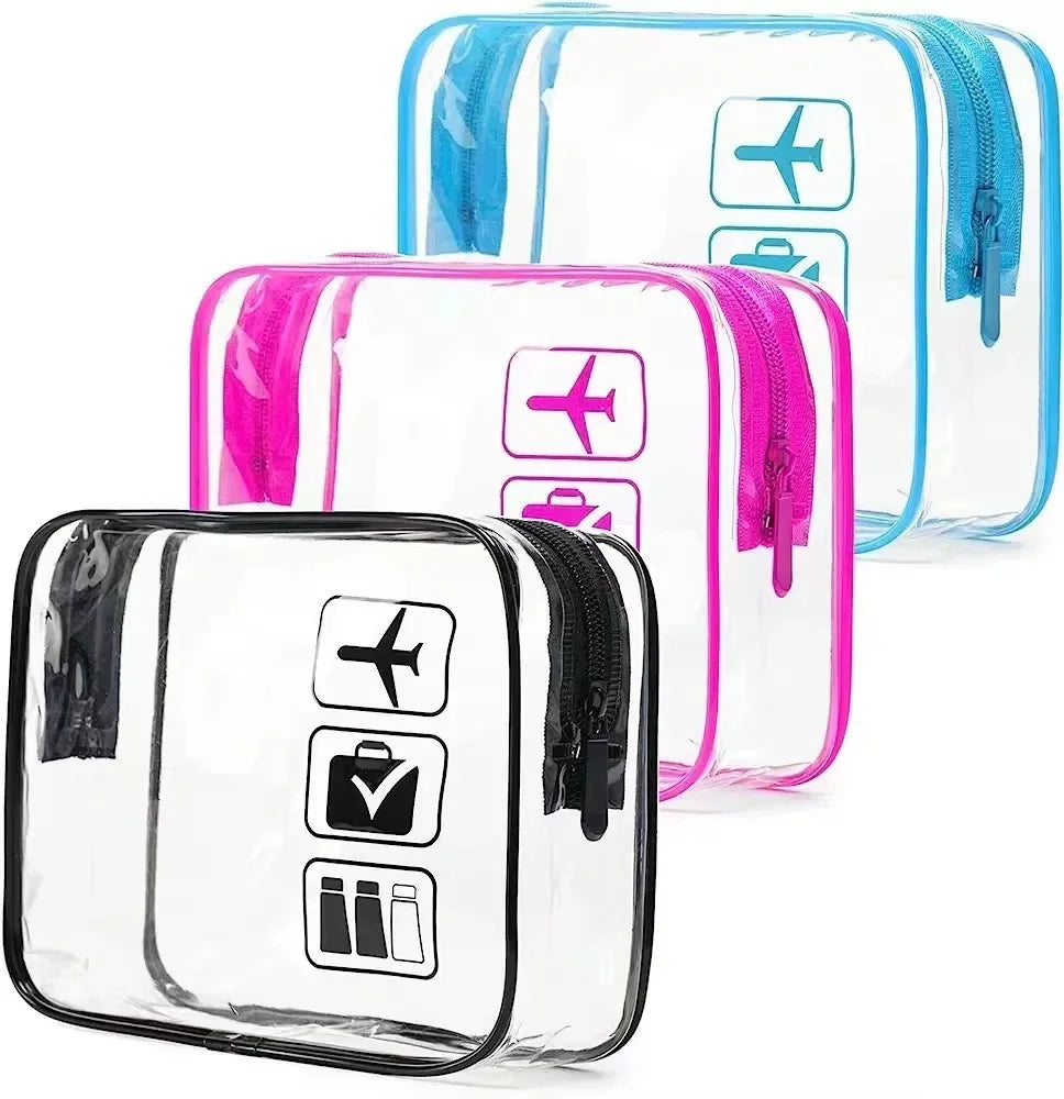 Bolsa organizadora de embalaje de viaje de PVC transparente para mujer, bolsa de viaje para cepillo de dientes, toalla, equipaje, bolsa de almacenamiento de artículos de tocador y cosméticos