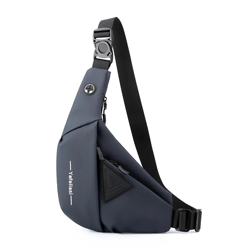Bolso de Pecho Impermeable para Hombre, Bandolera, Mochila para Viajes Diarios, Membrana de Cuero Resistente a Salpicaduras, Ideal para Viajes Casuales