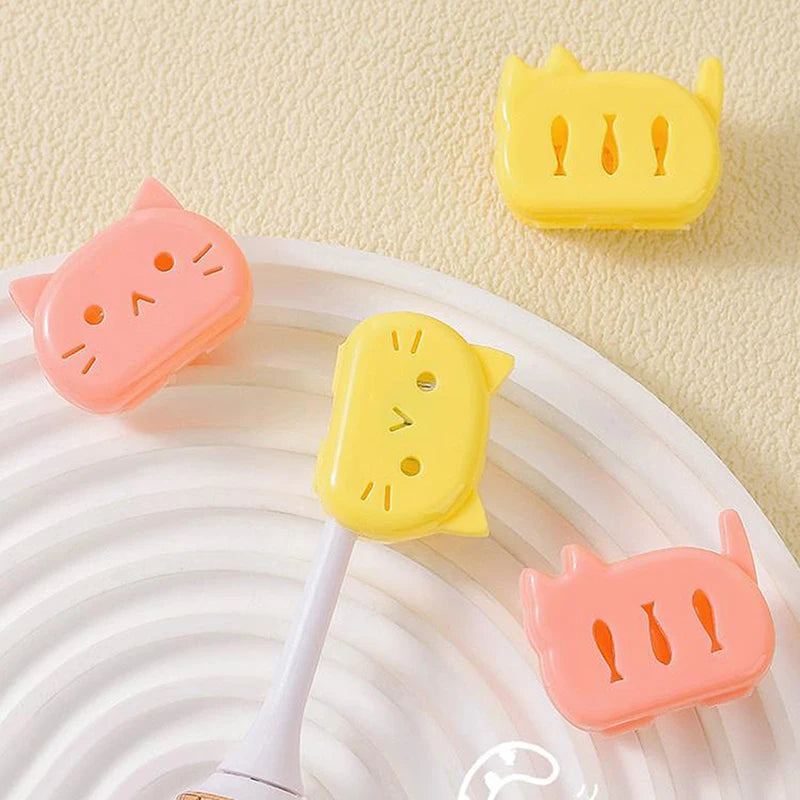 ❀ ❀ Funda Protectora para Cepillo de Dientes con Diseño de Gato de Dibujos Animados - Estuche de Viaje Transpirable y a Prueba de Polvo para Protección del Cepillo de Dientes