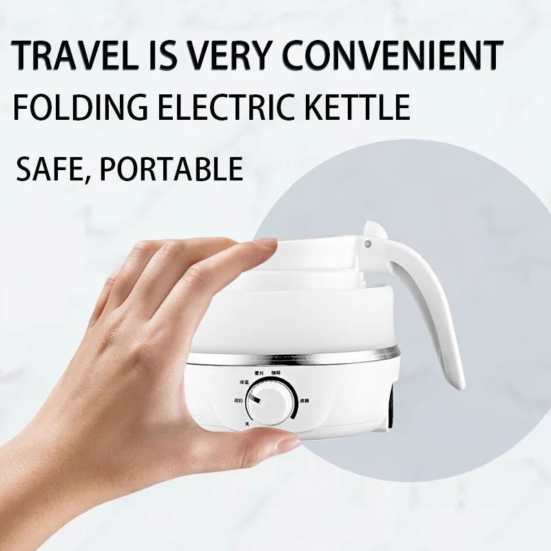 Mini termostato de Hervidor eléctrico plegable portátil para mantener el calor en casa, viajes, negocios, apagado automático, seguridad de acero inoxidable de silicona
