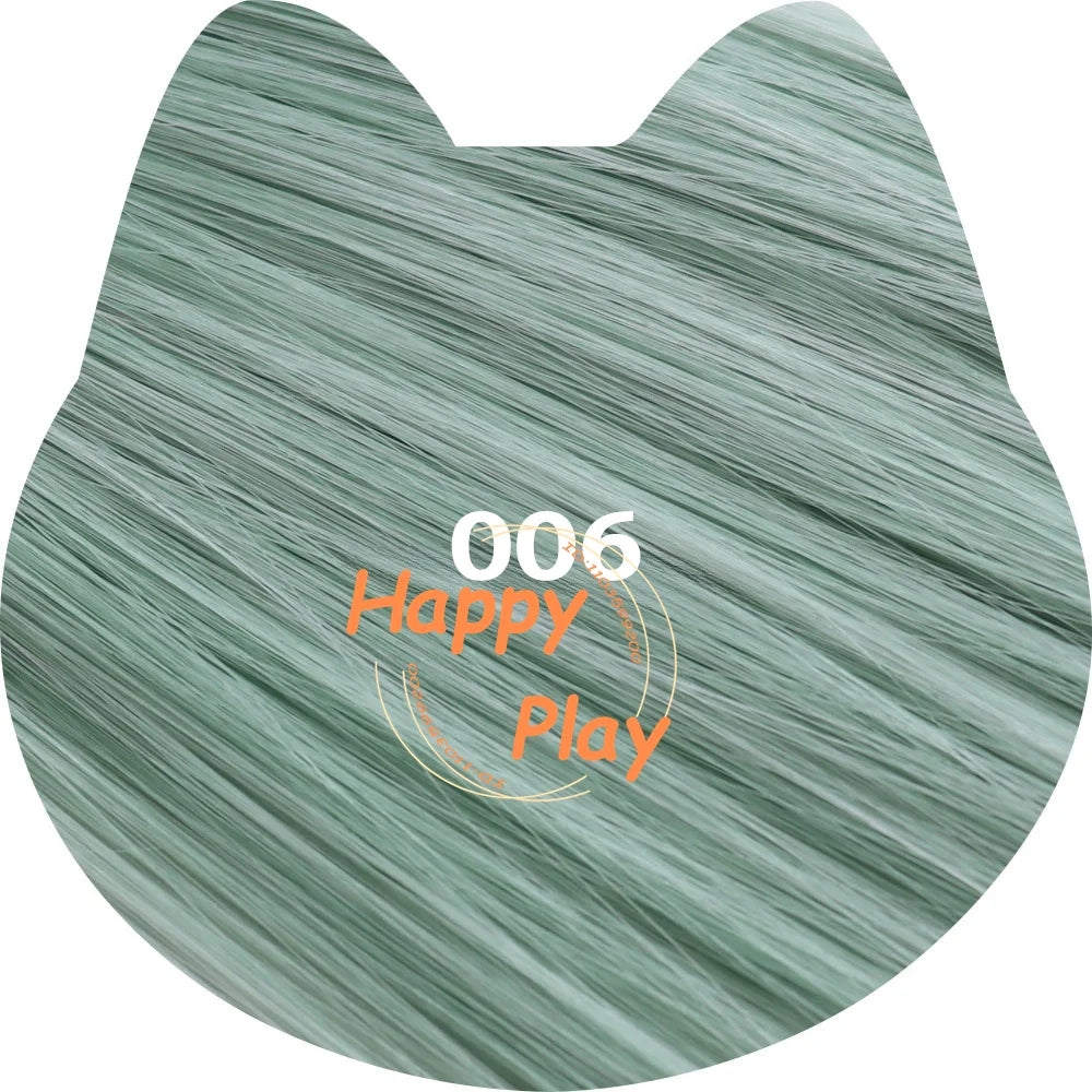 Peluca sintética de Cosplay de Anime de 400g + 60cm con flequillo para mujer, peluca recta Universal de volumen grueso de la serie verde, pelo resistente al calor