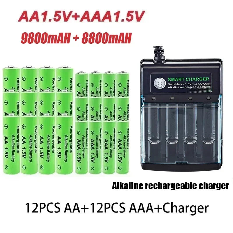 Batería AAA recargable AA Original, 1,5 V, AA 9800mAh/AAA 8800mAh para reloj, Radio, videojuego, cámara Digital, cargador AA AAA