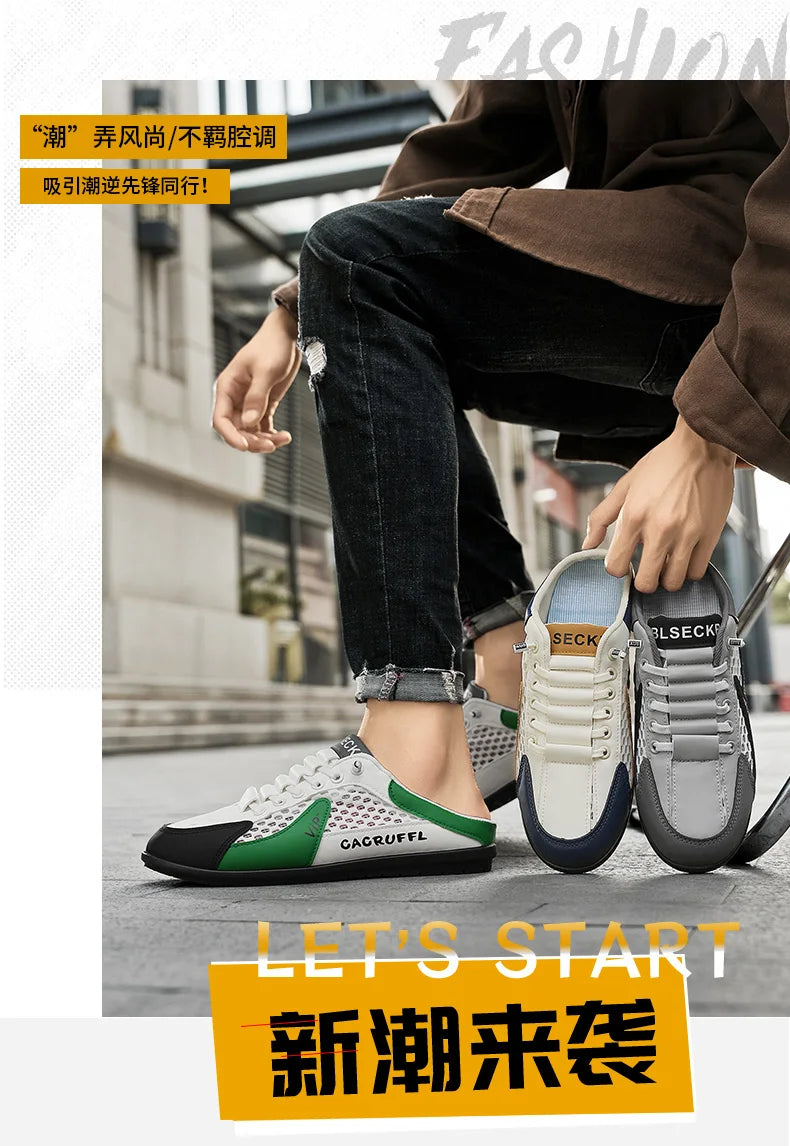Zapatos de Hombre Estilo Verano 2026, Diseño Cerrado y Deslizante con Malla Transpirable, Mocasines Modernos y Transpirables