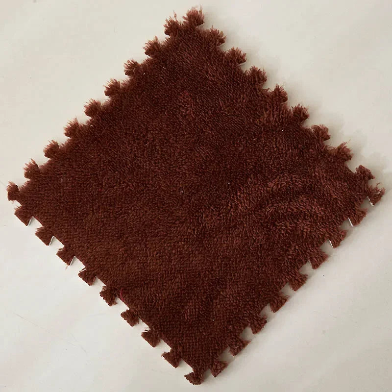 Alfombra de peluche suave de 30x30CM para niños, alfombra de juego, alfombra de rompecabezas, tapete de juego cálido, azulejos de ejercicio entrelazados, alfombra decorativa para suelo