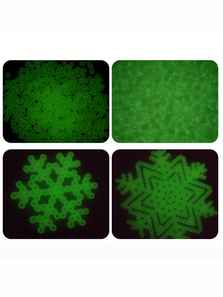 Cuentas fusibles que brillan en la oscuridad: 500 piezas, colores blancos, cuentas de planchado de 5 mm para joyería y manualidades DIY