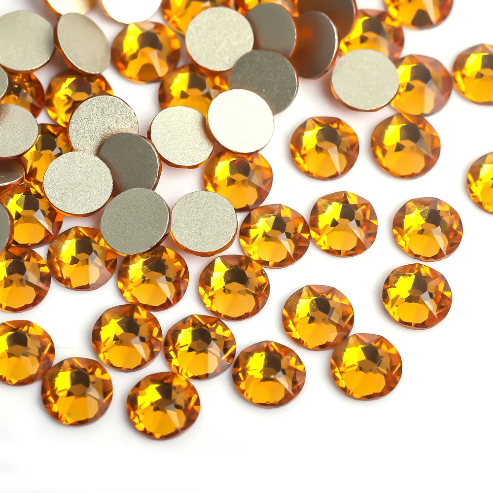 VC 2088-diamantes de imitación para decoración de uñas, 16 caras de corte, cristales brillantes, ss10-30 Strass 8Big + 8Small, sin fijación térmica