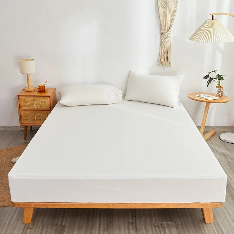 Protector de Colchón con Cierre 100% Algodón, Cubrecolchón Transpirable y Funda de Colchón, Sábana Ajustable Totalmente Cerrada por 6 Lados