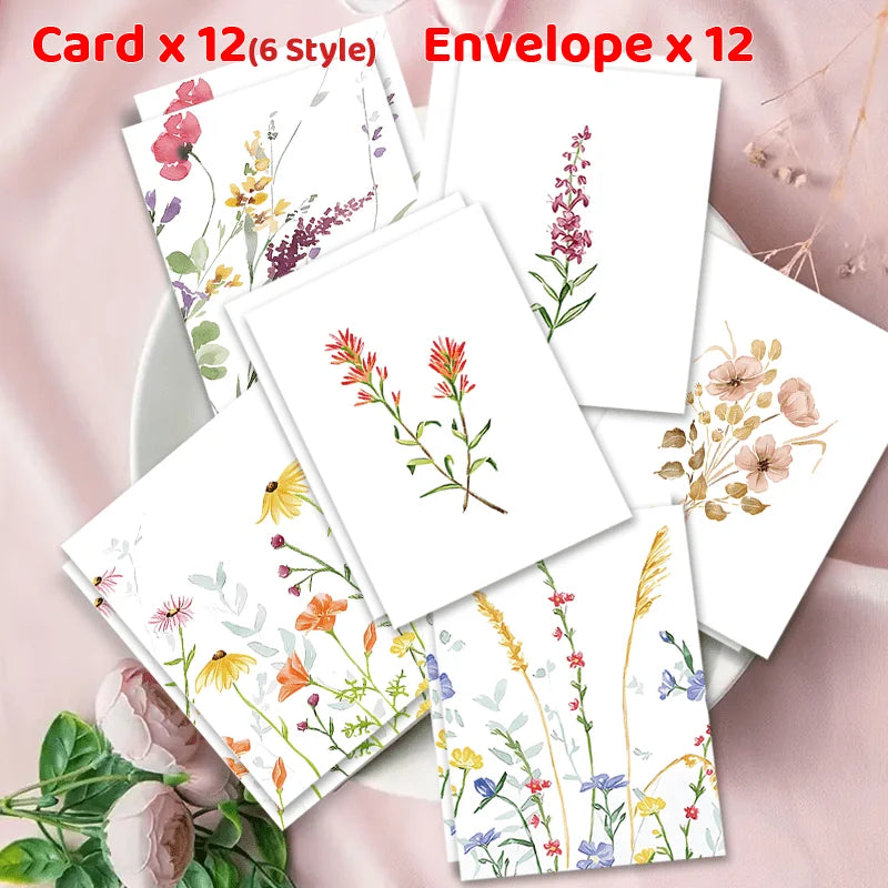 12 tarjetas con sobres, ideales para cumpleaños, Navidad, Día de la Amistad, felicitaciones, negocios y reconocimiento a empleados