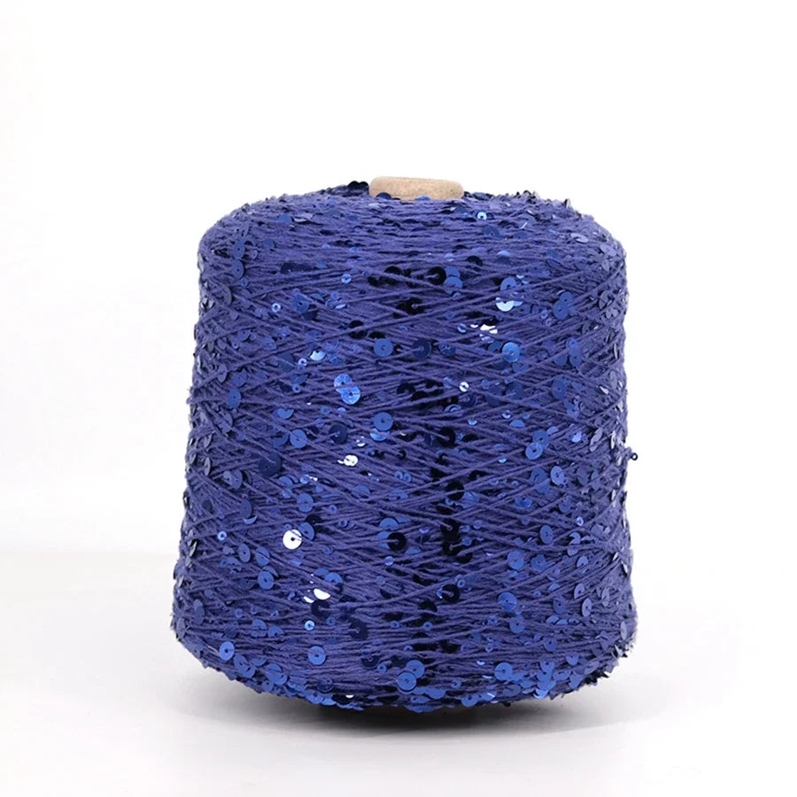 Cooamuu-Hilo de lentejuelas de algodón de lujo, hilo para tejer a mano, 500G/bobina, 3MM + 6MM, accesorios de lentejuelas