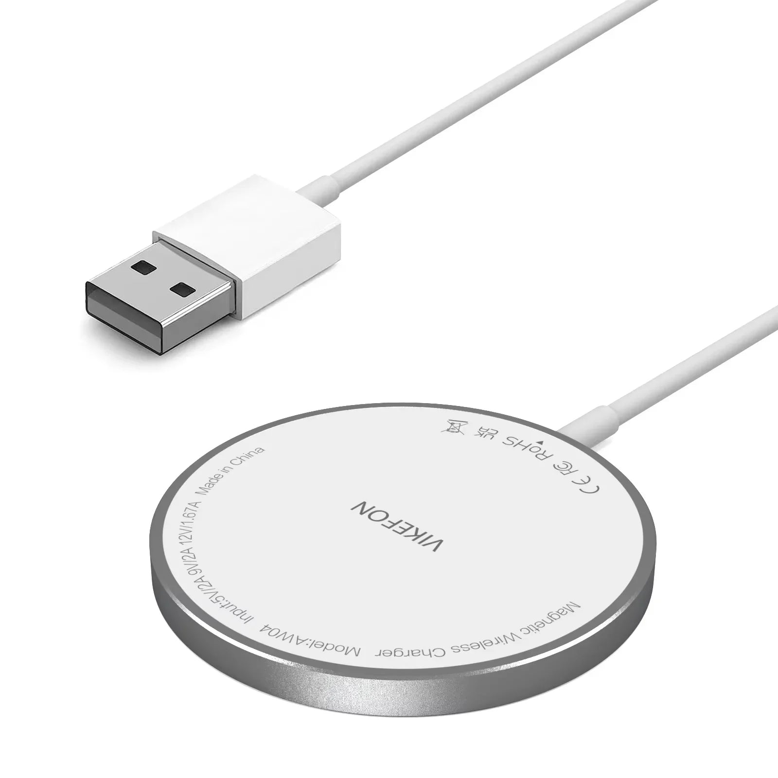 Cargador Inalámbrico Magnético Rápido con Doble Puerto USB, Mini Base de Carga para iPhone 17 16 15 14 13 12 Pro Max, Accesorio Universal para Teléfono