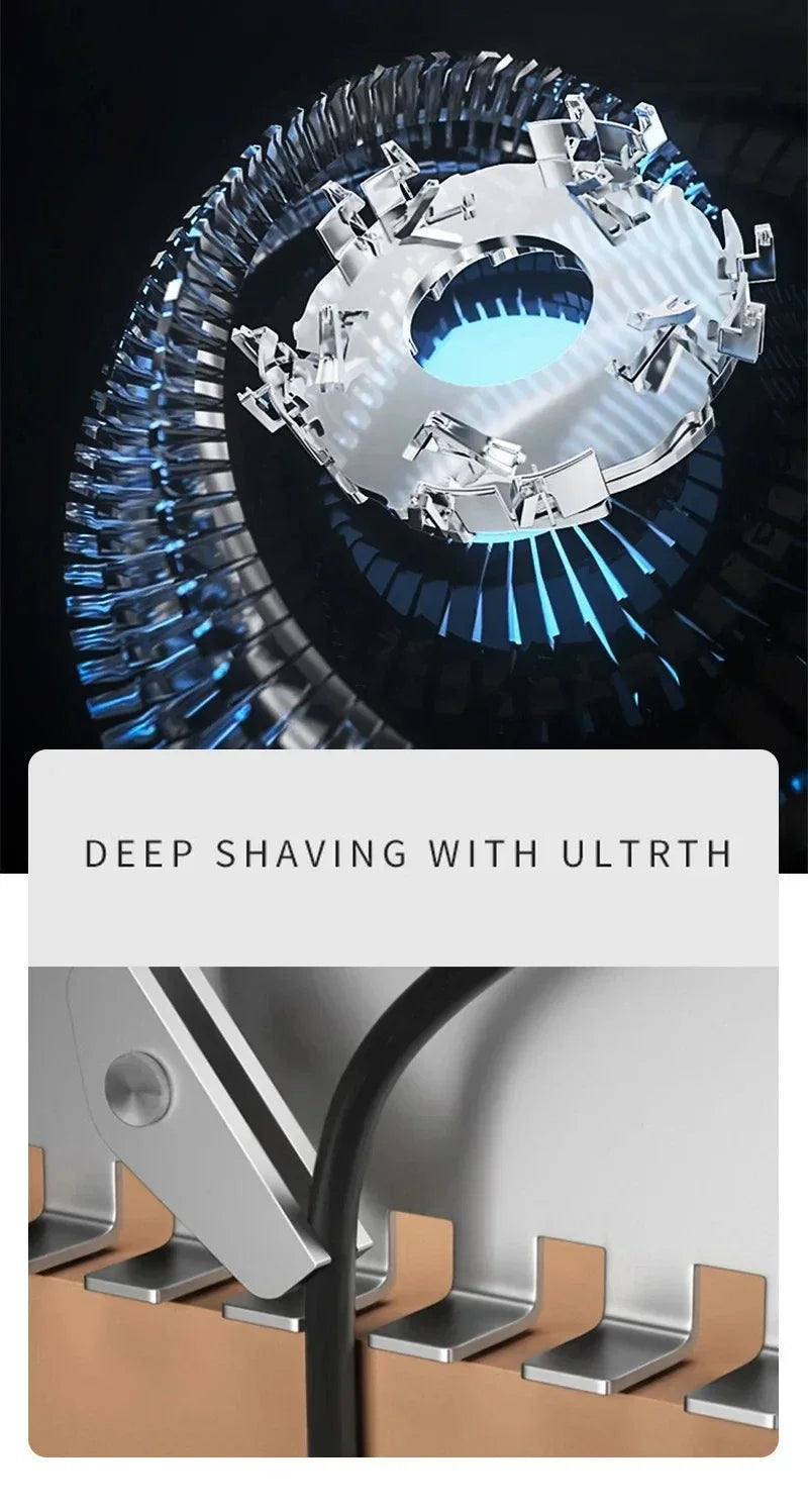 Afeitadoras eléctricas para hombres, resistente al agua, uso en seco y húmedo, recortador eléctrico, afeitadoras rotativas con batería recargable, máquina de afeitar