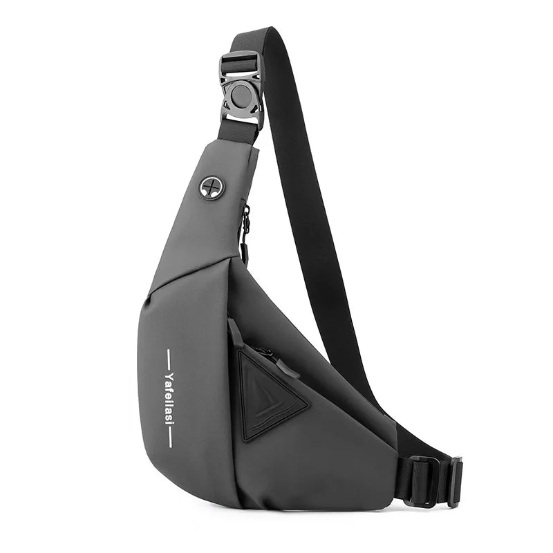 Bolso de Pecho Impermeable para Hombre, Bandolera, Mochila para Viajes Diarios, Membrana de Cuero Resistente a Salpicaduras, Ideal para Viajes Casuales