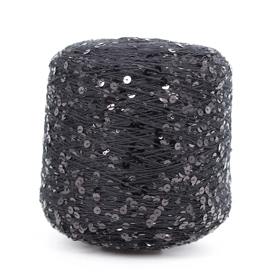 Cooamuu-Hilo de lentejuelas de algodón de lujo, hilo para tejer a mano, 500G/bobina, 3MM + 6MM, accesorios de lentejuelas