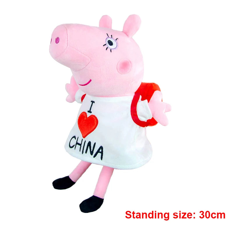 30cm Original Peppa Pig juguetes de peluche George Eddie Bear Mr dinosaurio figura de Anime juguetes de peluche niños juguete de regalo de Navidad