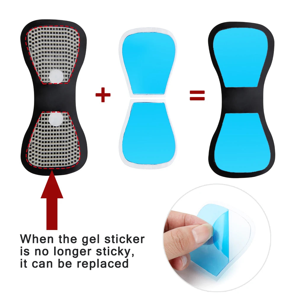 Almohadillas de Gel para masajeador Ems, parche ensanchador de cuello, pegatina trasera, parches de pulso de estimulación muscular, Fitness, alivio del dolor corporal de cuello