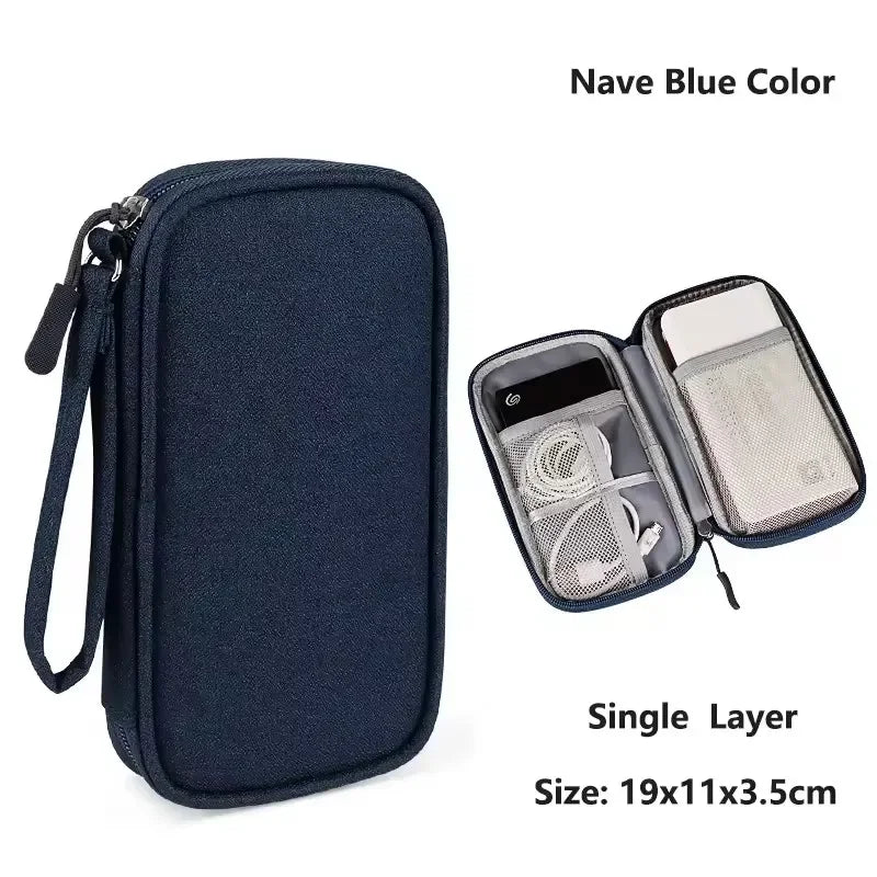 Bolsa de Cable de viaje, bolsa de almacenamiento Digital portátil, cargador, Cable de datos, bolsa USB, organizador, bolsa de almacenamiento de accesorios electrónicos impermeable