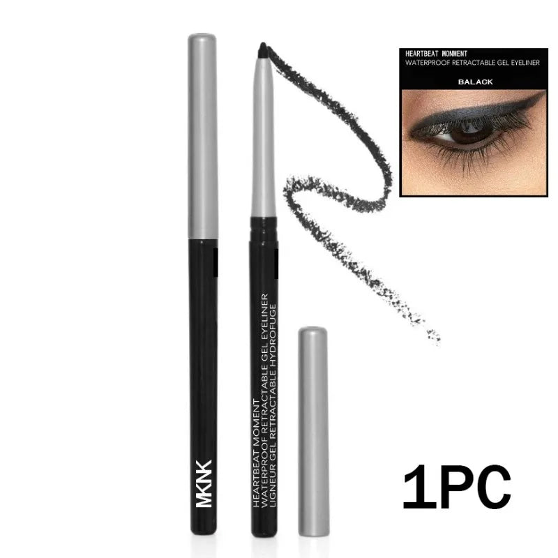 Lápiz Delineador de ojos negro resistente al agua, a prueba de manchas, de larga duración, crema marrón oscuro, delineador de ojos en Gel, maquillaje de ojos para principiantes, 1-3 unidades