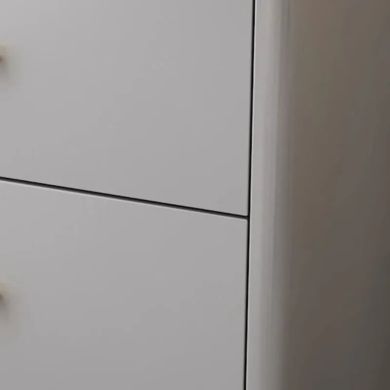Mesita de Noche con Cajones, Mesa Auxiliar para Cama, Gabinete Blanco, Mesitas de Noche con Almacenamiento, Mueble Criado Mudo
