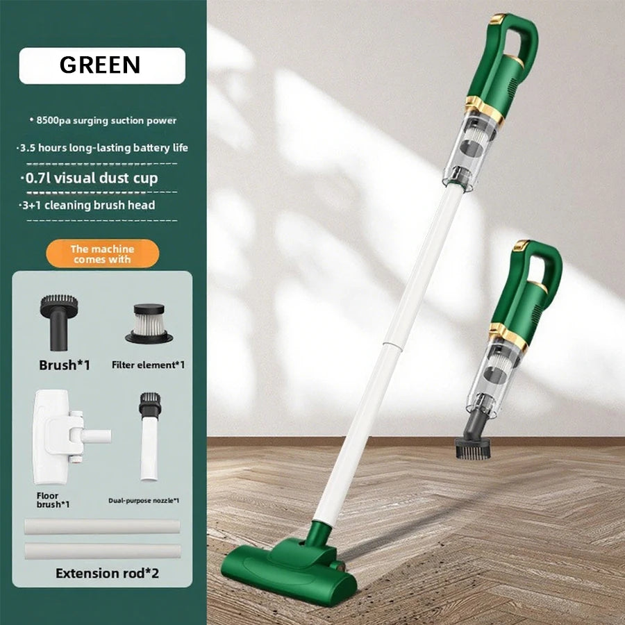 Aspiradora inalámbrica: ligera y portátil, equipada con batería de larga duración, 2 modos, contenedor de polvo de 0,6 L, funcionamiento silencioso de 78 dB, recargable tipo C