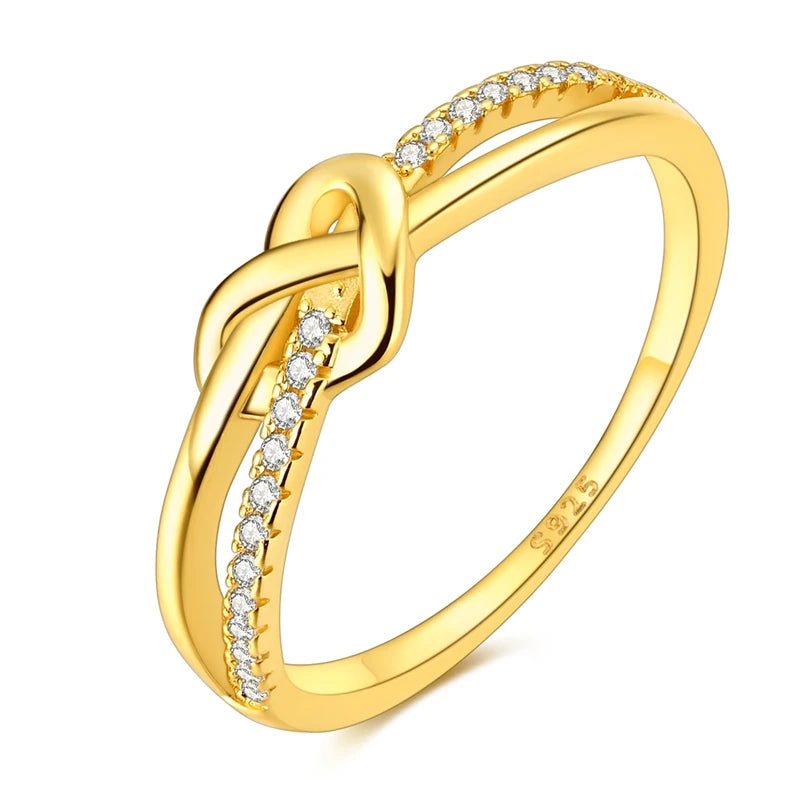 2024 nuevo anillo de plata 925 anillo de lazo brillante de circón anillo de boda de dedo Original S925 DIY regalo de joyería fina para mujer