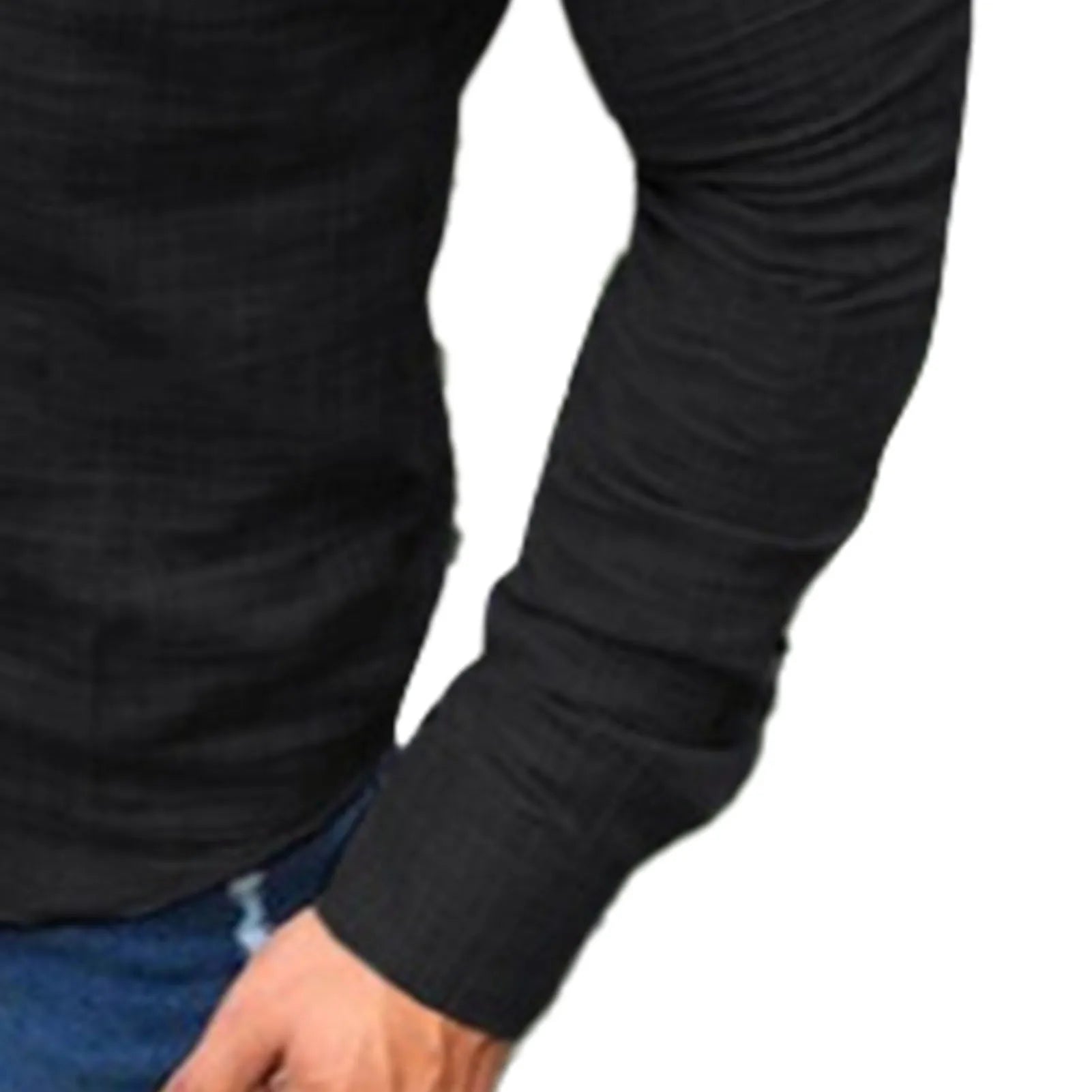 Top de manga larga para hombre, camisa de manga larga ajustada informal con botones suaves en la parte delantera, Color liso, manga larga para hombre
