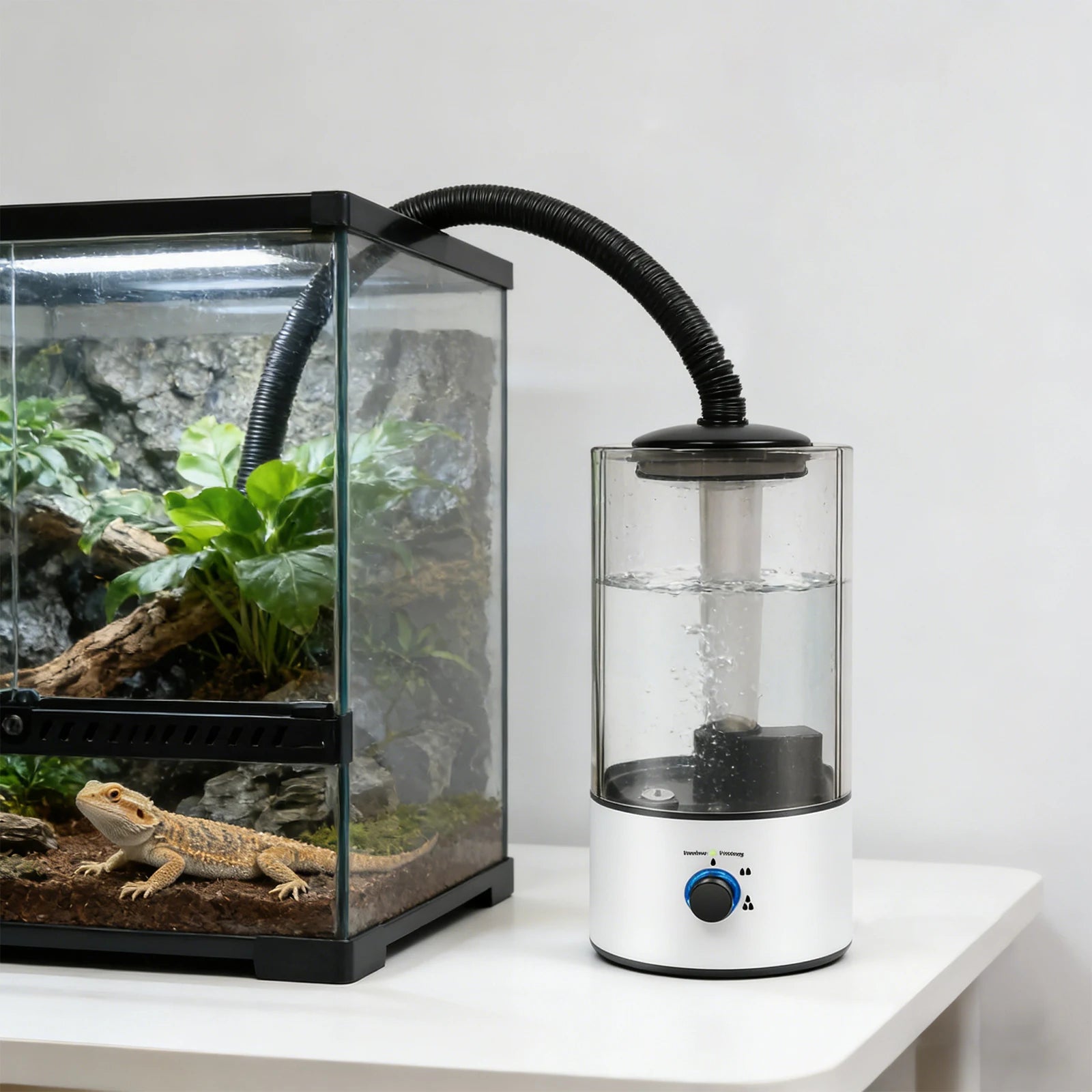 Humidificador para Reptiles de 4L con Manguera de Extensión, 110V, Nebulizador Automático para Tortugas y Reptiles, Sistema de Nebulización para Terrarios, Suministros para Mascotas