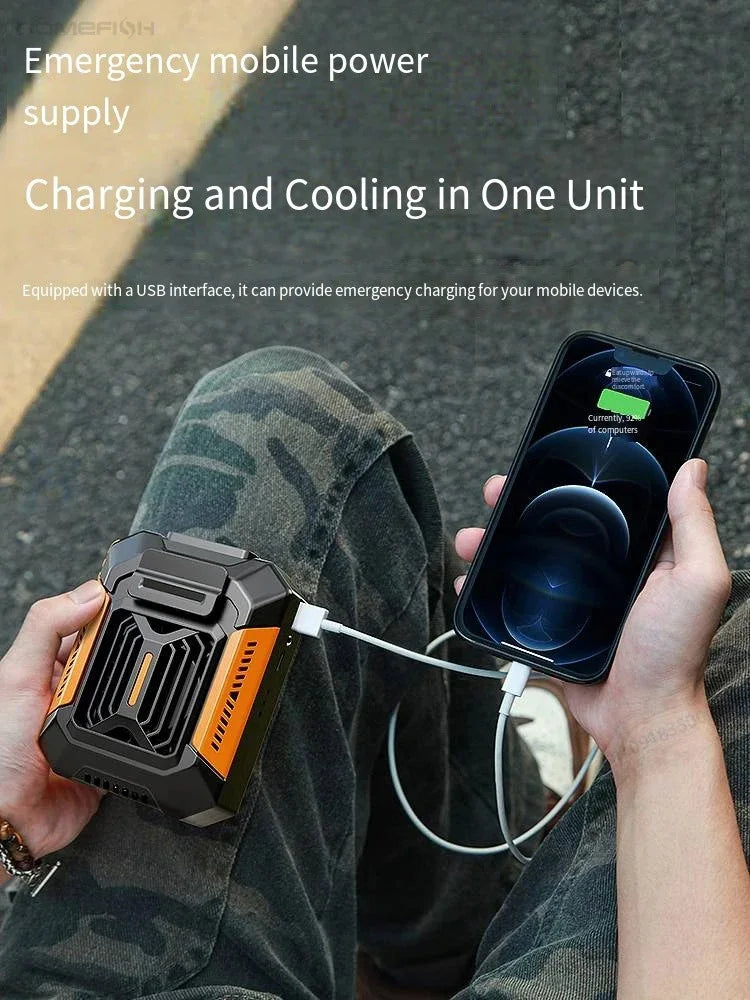 HOMFISH-ventilador Personal con Clip para cinturón, Banco de energía portátil, linterna, ventilador portátil, ventilador colgante para el cuello para trabajos al aire libre, senderismo, Camping