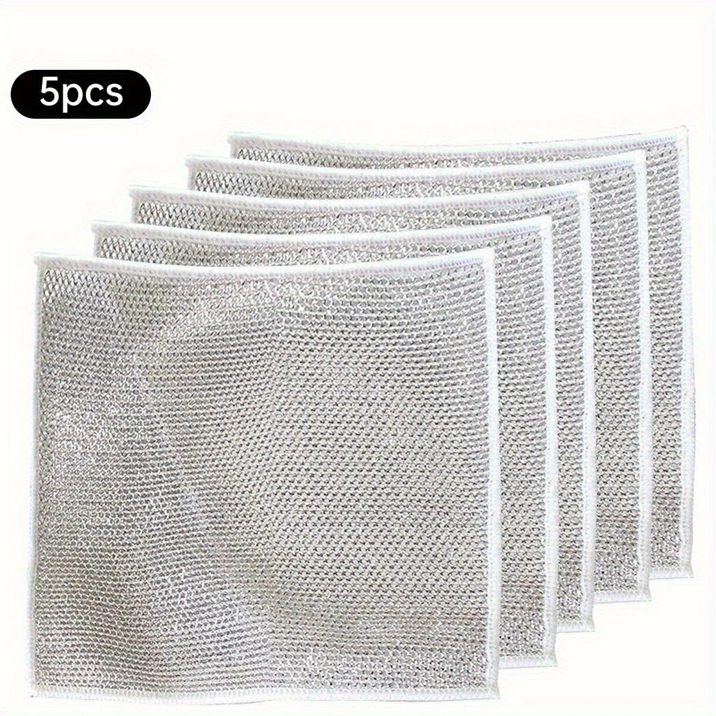 Paño de limpieza metálico multifuncional, paño de cocina metálico ampliado, utilizado para metal, cocina y utensilios de mesa, 5/10/20 piezas.