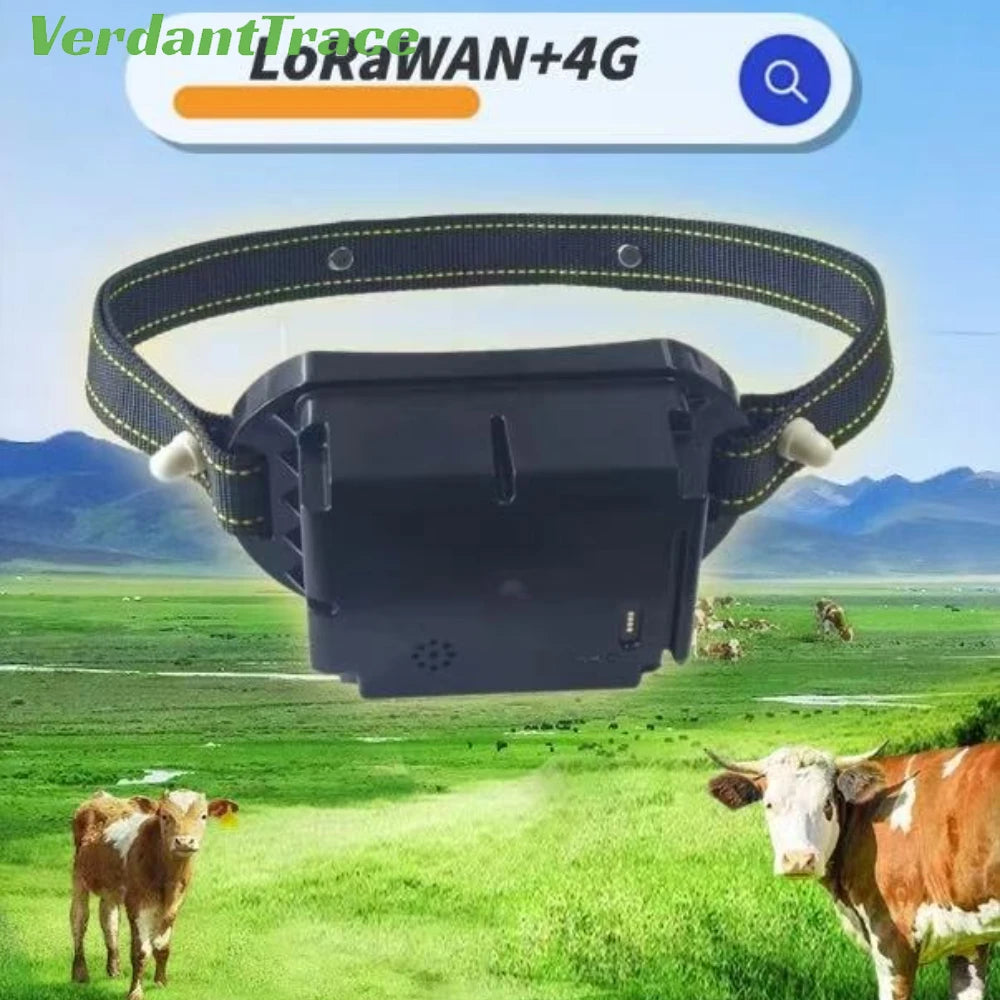 VerdantTrace 2G 4G/NB-IoT Collar GPS WIFI para Ganado, Rastreador Inteligente para Vacas y Ovejas con Carga Solar, Batería Personalizada LoRa de 20000 mAh