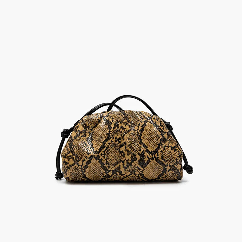 Bolsos de Mano con Diseño de Serpiente para Mujer, Bolso Tipo Dumpling, Clutch, Bandolera, Bolso de Hombro, Bolso de Diseñador de Lujo