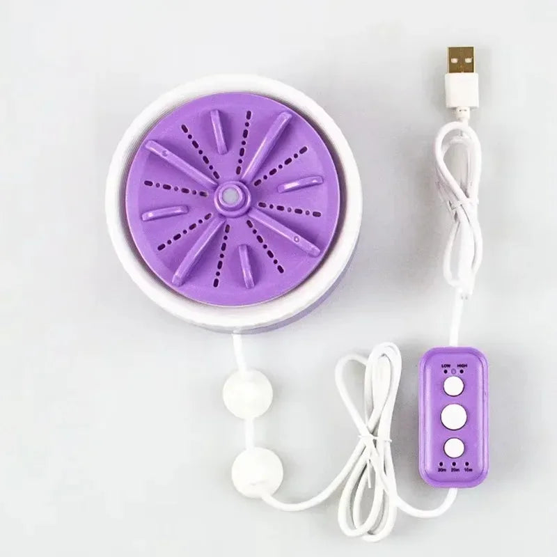 Mini lavadora USB portátil, turbina compacta para ropa interior y calcetines con 3 velocidades ajustables, diseño que ahorra espacio para dormitorios y viajes