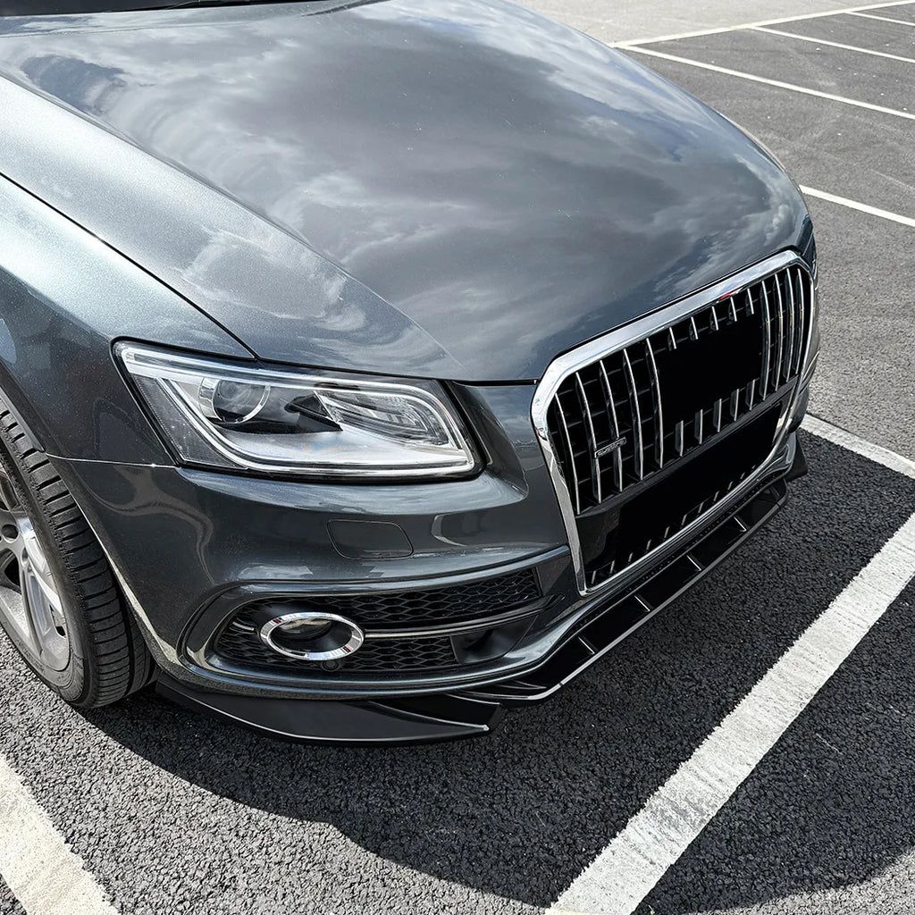 Alerón de labio de parachoques delantero para Audi Q5 8R SQ5 Sline 2013-2016 Protector de parachoques delantero divisor de hoja inferior estilo de coche