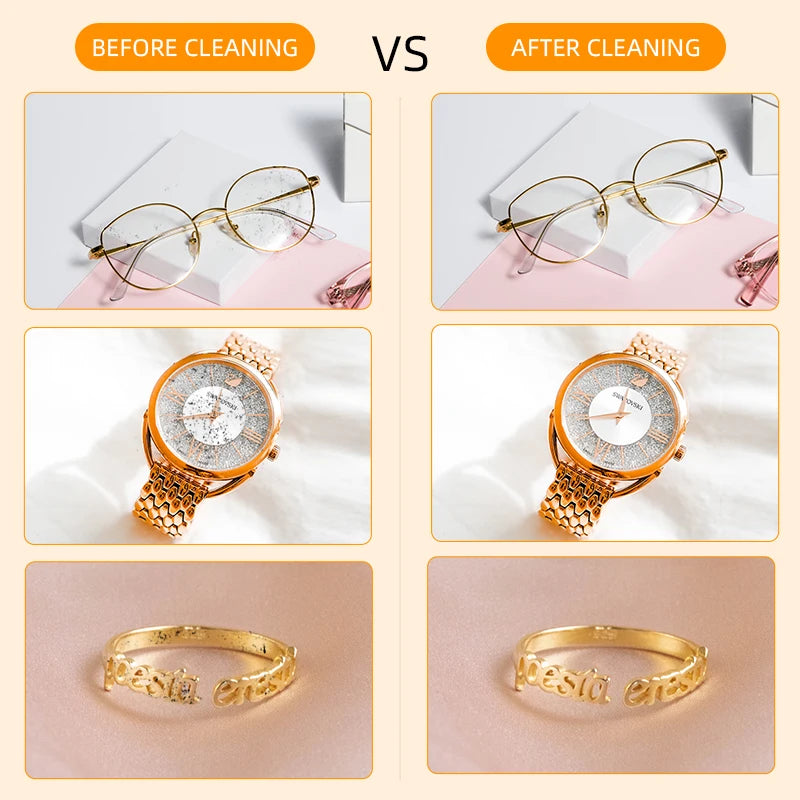 Limpiador Ultrasónico de 3 Velocidades con Luz Azul Antibacteriana de Alta Frecuencia para Joyería, Anillos, Gafas y Brochas de Maquillaje 2026