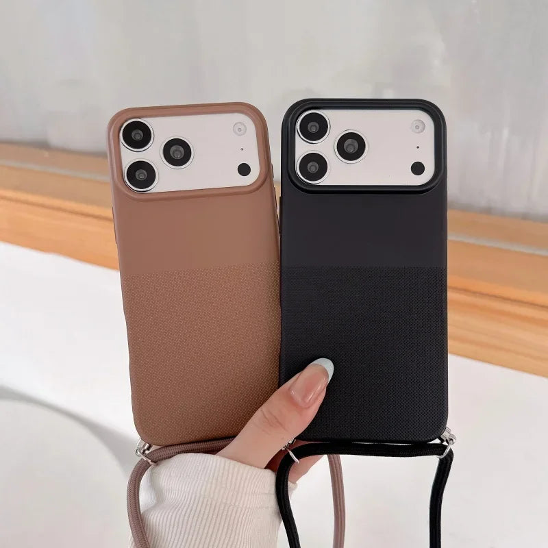 Funda de silicona con cordón y diseño de lunares para iPhone 17, 16, 15, 14, 13, 12, 11 Pro MAX, funda suave para iPhone 16, 17 Pro Max